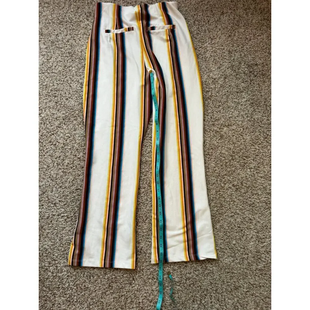 FREE PEOPLE Pants, Size 4, Striped, colorful, wide leg, high waist